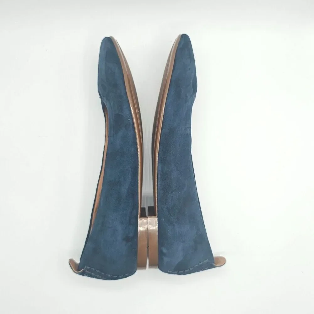 Lucky Brand Navy Suede Ballet Flats Women’s 8.5 Slip On Classic - Picture 5 of 9
